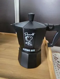 PEANUTS スヌーピー 直火式エスプレッソメーカー FLYING ACE 黒