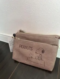 新品 スヌーピー ポーチ PEANUTS ブラウン