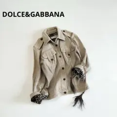 希少⭐️ドルガバ　Gジャン　デニムジャケット　裏地レオパード柄　ダメージ加工　40