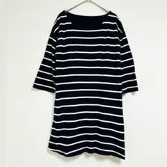 POCO&MOCO ボーダー チュニック ワンピース L 紺　白　半袖