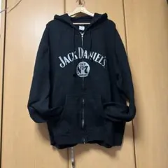美品❗️ジャックダニエル 企業ロゴ フード付き ナイロンジャケット 黒 