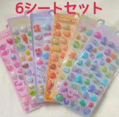 ぷくぷくシール 平成レトロ 6枚 立体 デコ 推し活 手帳 コラージュ ステッカ