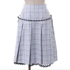 アクシーズファム ハシゴレースデザインスカート ブルーグレー