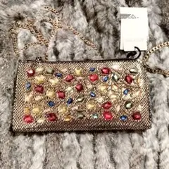 ラインストーン　ビジュー　ショルダー  クラッチ