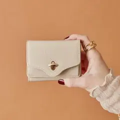 HASHIBAMI ニュー ジーン ミニウォレット　エクリュ　三つ折り財布のサムネイル