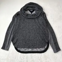 トミーヒルフィガー ニット グレー Ｍ オフタートルネック 長袖 ゆるだぼ