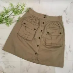 【美品】ティヤマイ パリ ミニスカート ポケットデザイン ベージュ