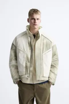 新品未使用 ザラ パフジャケット タイダイ キルティング 中綿 ブルゾン