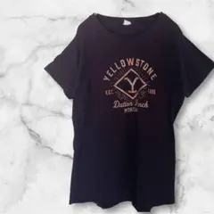 YELLOWSTONE 半袖Tシャツ【M】ブラック トップス 古着