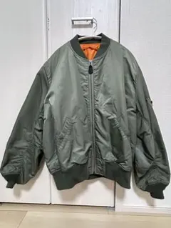 MA-1 フライトジャケット カーキ メンズ Lサイズ 裏地オレンジ