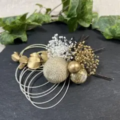 ドライフラワー髪飾り　結婚式成人式卒業式七五三髪飾り　かすみ草&和玉2種&水引き