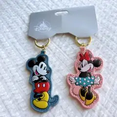 ディズニー レザー調 ペアキーホルダー ミッキー ミニー 2
