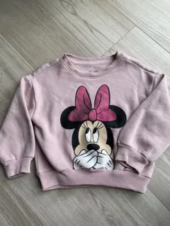ミニーマウス プリント トレーナー ピンク裏起毛