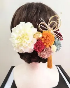和装髪飾り　(古典色風)　結婚式　成人式　七五三　卒業式　謝恩会