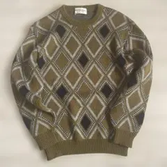 古着屋 日本製 ダイヤモンド柄セーター 140 ヴィンテージ