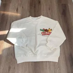 ZARA プリント トレーナー Lサイズ クリーム