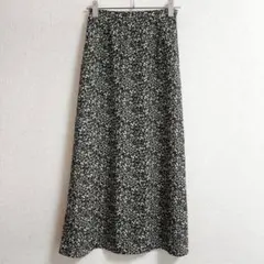 美品 s0807【ナノユニバース】花柄ロングスカート 後ろウエストゴム 総柄