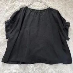 FLW Fog Linen Work リネン100% 五分袖ブラウス ブラック - メルカリ