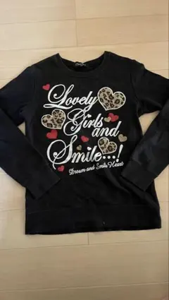 ハートプリント黒トレーナー