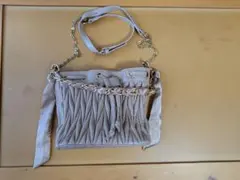 肩掛けバック　編み込みデザイン ベージュ