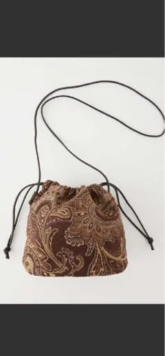 ペイズリージャガードギャザーバッグ