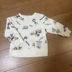 90 パウパトロール　トレーナー　スラップスリップ　白　総柄　オフホワイト