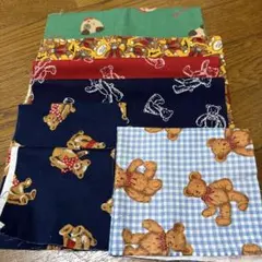クマ柄・チェック柄コットン生地セット