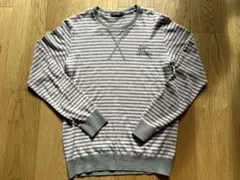 バーバリーブラックレーベル　ボーダーニット　ピンク×グレー　サイズ(2)M