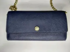 MICHAEL KORS 財布 チェーンウォレット ブルー 収納多め