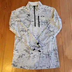 OAKLEY　 ハーフジップ長袖 Tシャツ スカル 総柄 M
