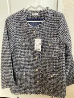 ハニーズ　グラシア　ノーカラーツイードジャケット Mサイズ