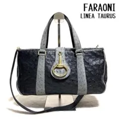 【激レア美品】FARAONI ハンドバッグ ショルダーバッグ オーストリッチ
