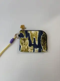 ミナペルホネン alive×sora check L字ポーチ ストラップ付き