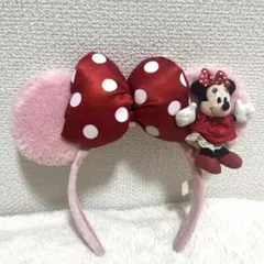 ミニー　カチューシャ　ぬいぐるみ ピンク　リボン　ドット　ラメ　ディズニー　廃盤