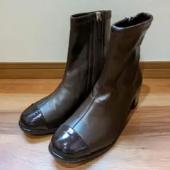 新品 タグ付 AS KNOW ASブラウン レザー ジッパー付 ショート ブーツ