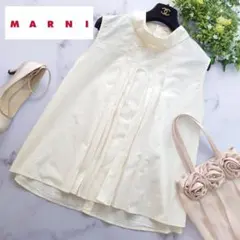 22SS マルニ×ユニクロ タックブラウス アイボリー XL ノースリーブ