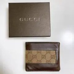 GUCCI 二つ折り財布 GGスプリーム ウェブストライプ - メルカリ