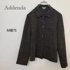 アデンダ レディースジャケット M相当 総柄 日本製 長袖