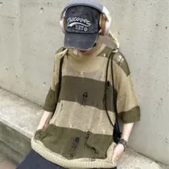 sedacle ダメージボーダーニット　グランジ　y2kのサムネイル