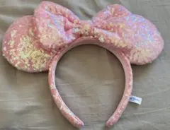 ディズニー　ミニーマウス　ピンク　カチューシャ　スパンコール