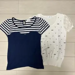 【お値下げ中】2枚セット　ブラウス　半袖のサムネイル