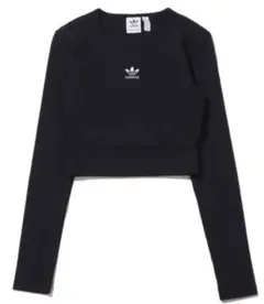 adidasアディダス リブ ロングスリーブ　クロップ　 Tシャツ