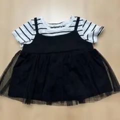 ストライプ半袖トップス チュールスカート 70cm