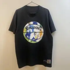 K1469 SPALDING バスケットボールTシャツ ブラック