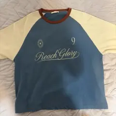 ZARA Tシャツ ブルー×クリーム