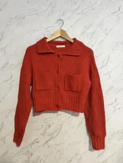 fifth オレンジ クロップドカーディガン
