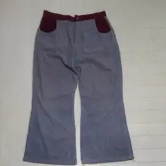 古着 マルチカラー コーデュロイパンツ ブーツカット 灰エンジ 80sビンテージ