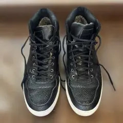 最終値下げ_:(´ཀ`」 ∠):ディーゼルブラック レザー風 ハイカット高級みえ