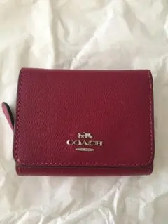 極美品】COACH ミニトライフォールド ボルドー 三つ折り財布 レザー