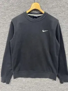 NIKE ナイキ スウォッシュロゴ刺繍 トレーナー スウェット 黒 M
